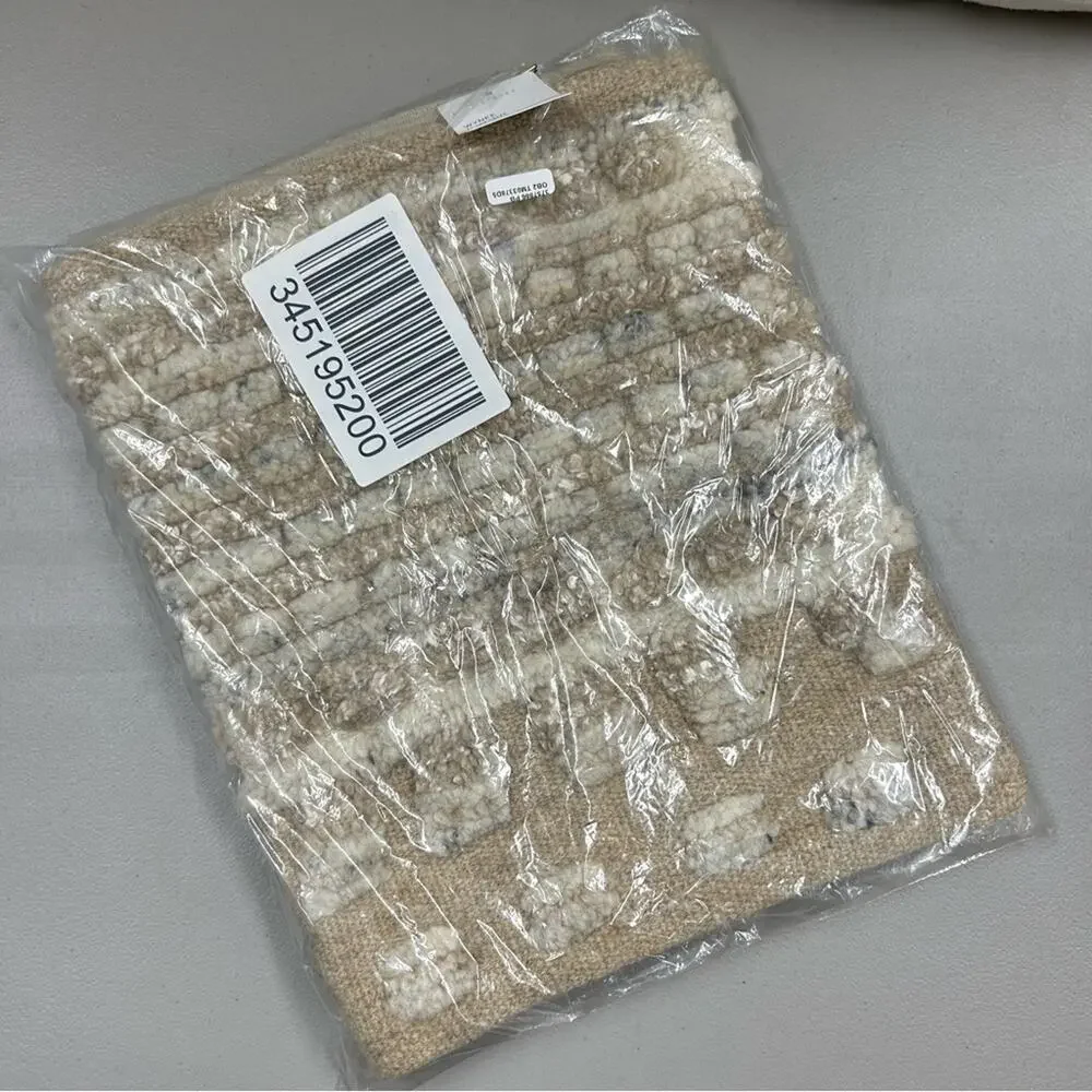 Pottery Barn Wynee Textured Lumbar Pillow Cover Zipper Beige Tan Light Brown NWT